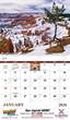 Open view of Custom Printed Promotional Scenic America Wall Calendar with spiral binding