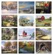 Scenic Memories Illustrations Calendar, 2023, with Spiral binding, Item 7046 monthly images