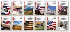 Self-Adhesive calendar No. FC-1001PA Patriotic America monthly images