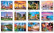 Majestic America Scenic Calendar  Bilingual Calendar open view 2023