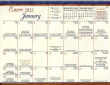 English-Spanish Bilingual Catholic calendar Item KC-CHFS January 2023 grid